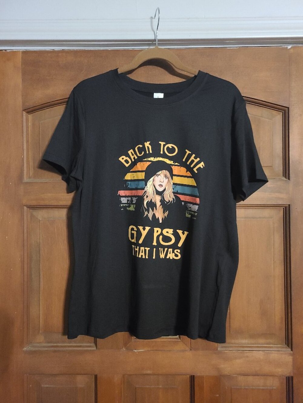 Stevie Nicks Back To The Gypsy That I Was Blouse 100% polyester Iron On Top SZ L